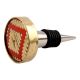 Round Orange Metal And Wooden Wine Stopper (Pack Of One Piece)